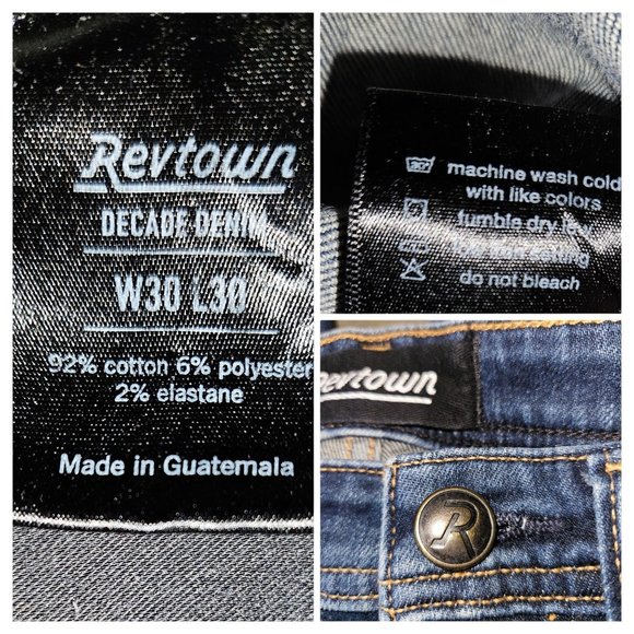 Revtown Sharp Decade Denim 5 Pocket Straight Leg Men Jeans Size W30 x L30 (29") - Picture 8 of 9